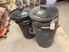 (5) plastic rubbish bins