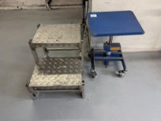 Alloy step & height adjustable mobile table