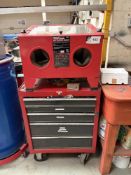Sealey shot blasting cabinet and 5 drawer toolbox