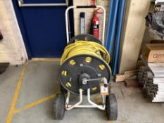Hose reel on mobile trolley