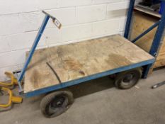 Steel framed 4 wheel flat trolley