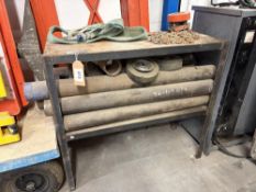 Steel rack with contents of 9 various core drill bits
