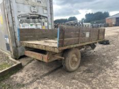 Single axle metal dropside agricultural trailer