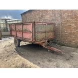 Single axle metal dropside agricultural trailer