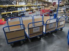 (4) Flatbed metal four wheeled trollies, Lx 1200mm