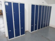 (20) Bisley two-door personnel lockers with keys