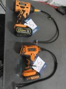 (2) Cordless air compressor hand tools with 21V batteries