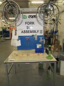Fork sub-assembly and bottom bracket workstations