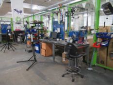 Various bike mechanic workstations comprising