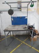 Ferm Double ended bench grinder and metal framed workstation