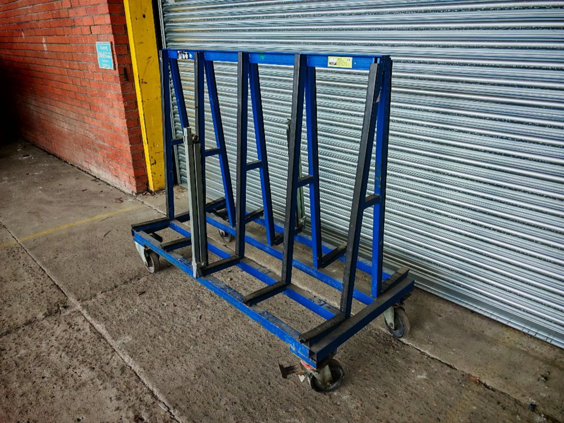 (4) Hegla TL110 mobile A-frame glass trolleys with securing attachment arms - Image 13 of 16