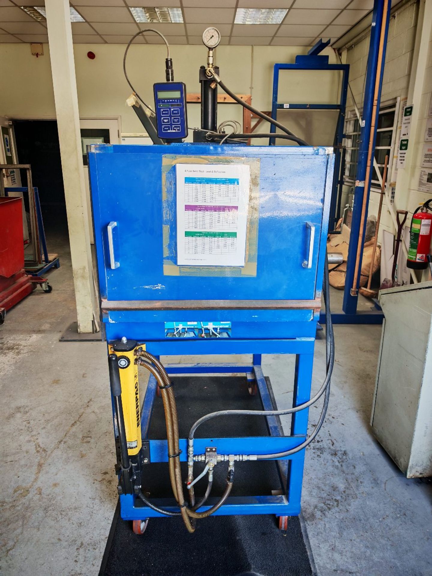 Glass four point bend test rig
