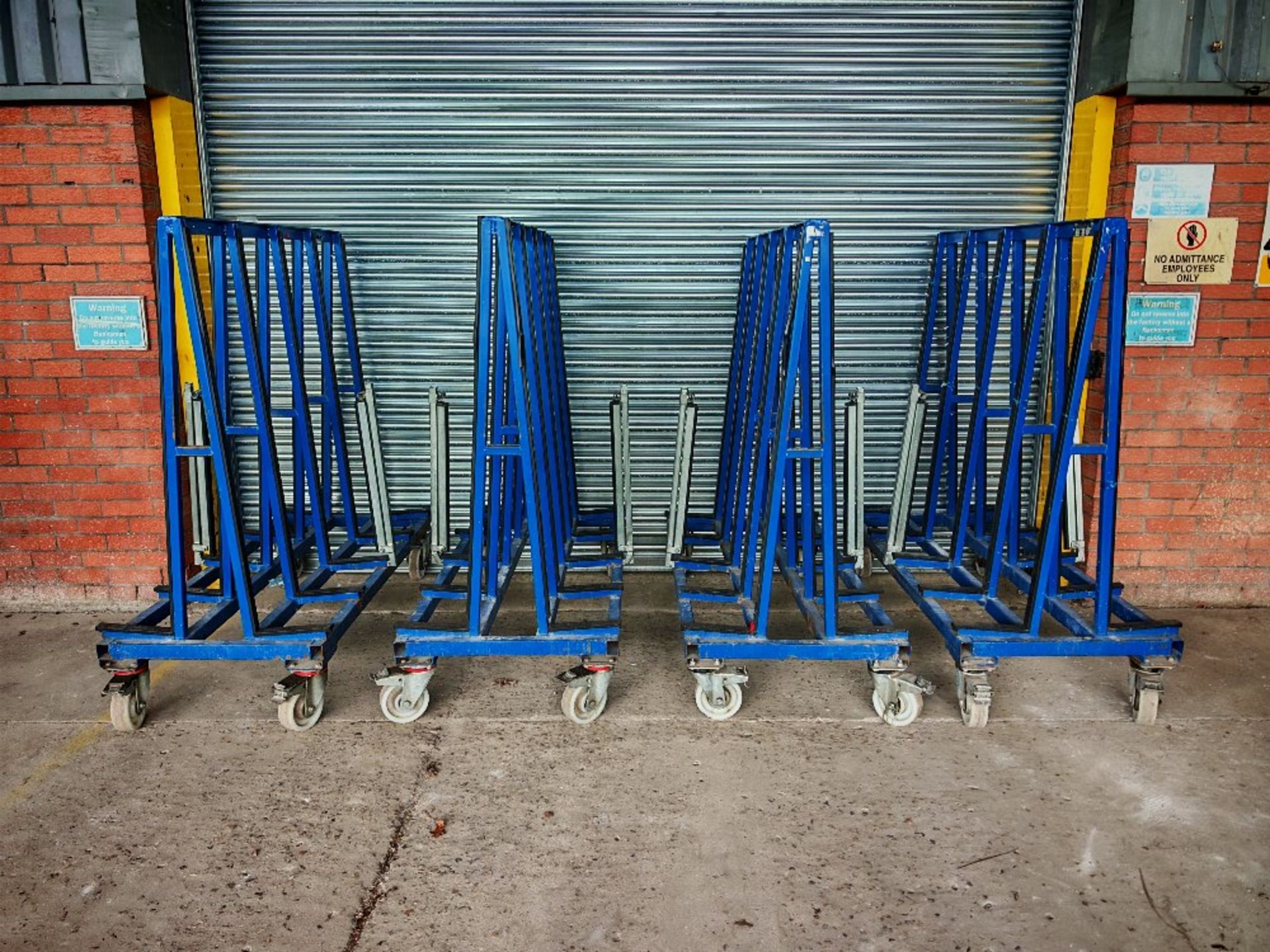 (4) Hegla LH53 mobile A-frame glass trolleys with securing attachment arms - Image 3 of 14