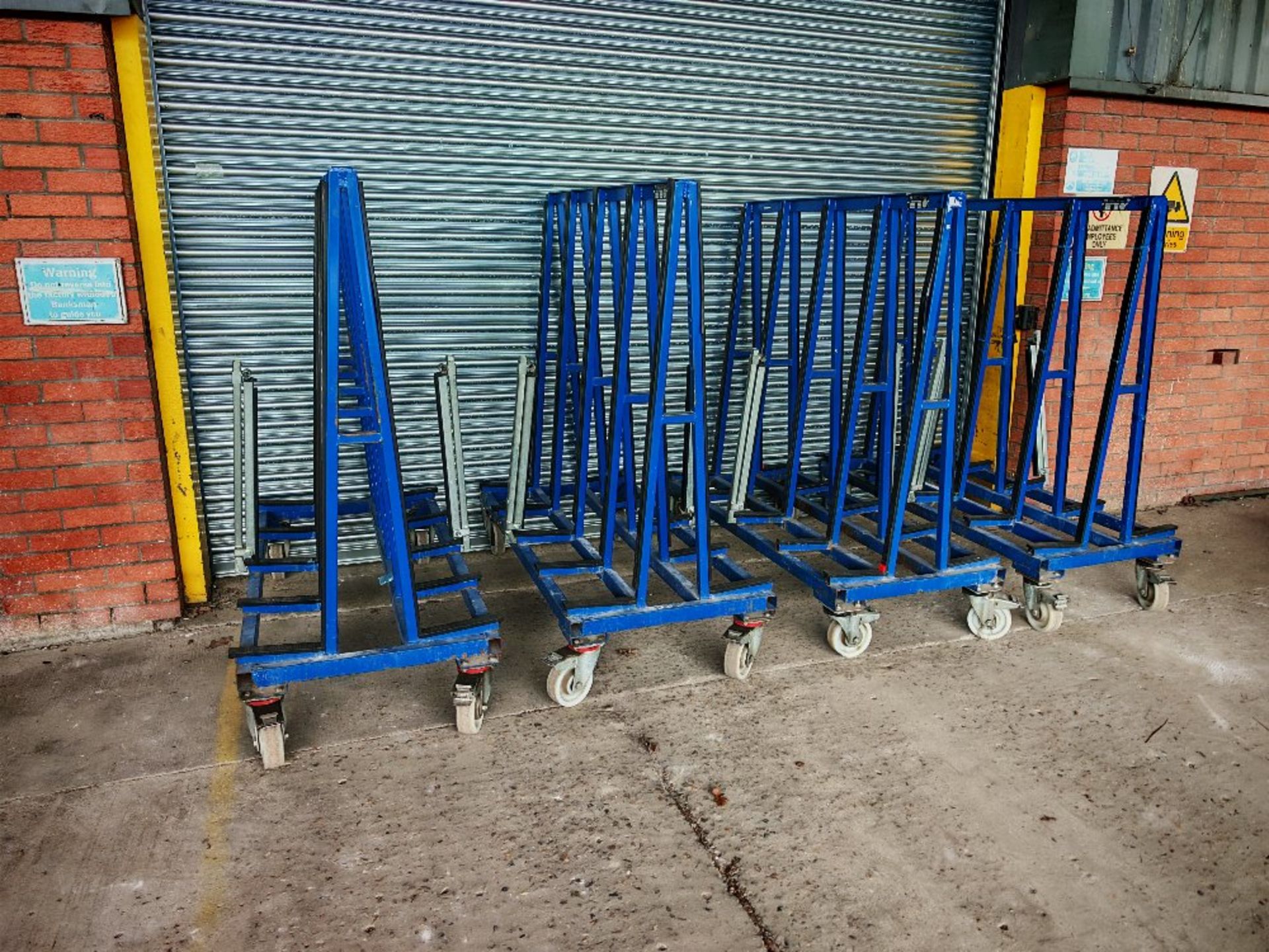 (4) Hegla LH53 mobile A-frame glass trolleys with securing attachment arms - Image 2 of 14