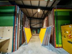 c.150 Aluminium screen printing frames in various sizes