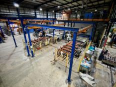 Overhead crane and gantry system with hoist and glass vacuum lifter to include: