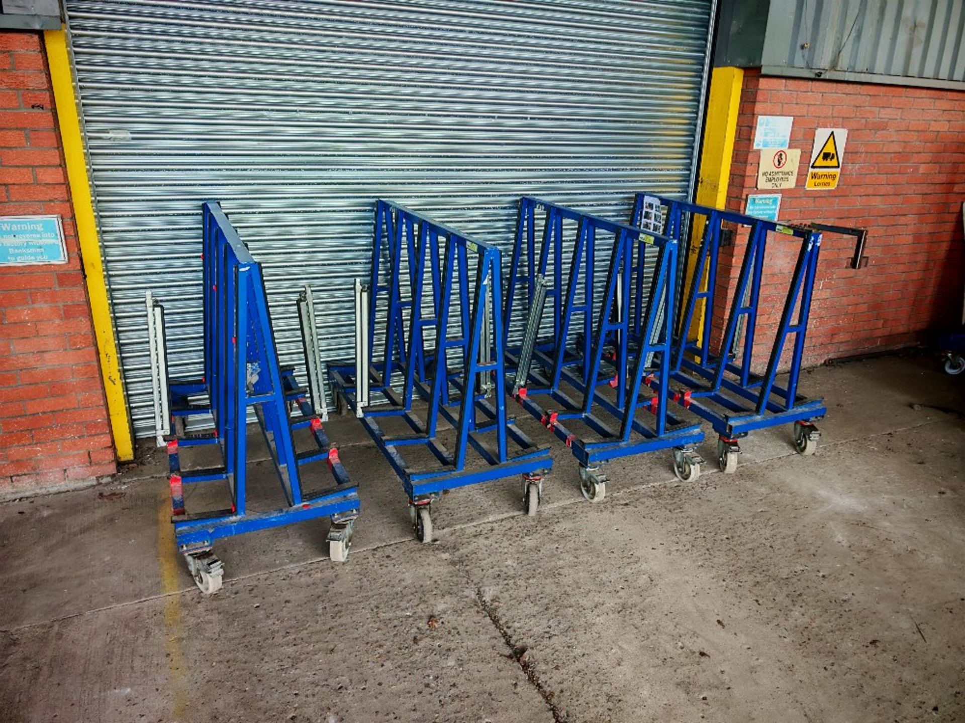 (4) Hegla TL110 mobile A-frame glass trolleys with securing attachment arms - Image 5 of 16