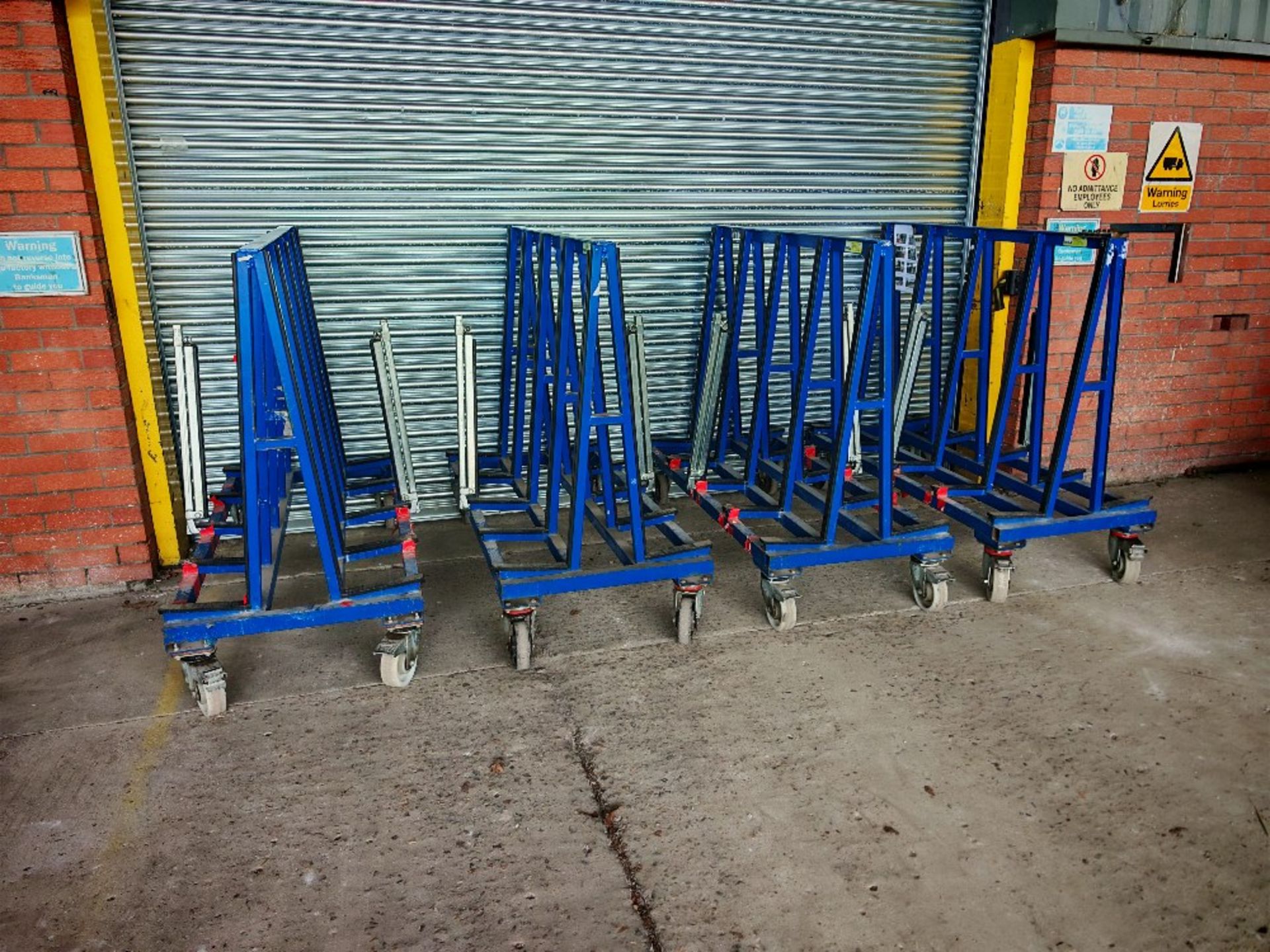 (4) Hegla TL110 mobile A-frame glass trolleys with securing attachment arms - Image 2 of 16