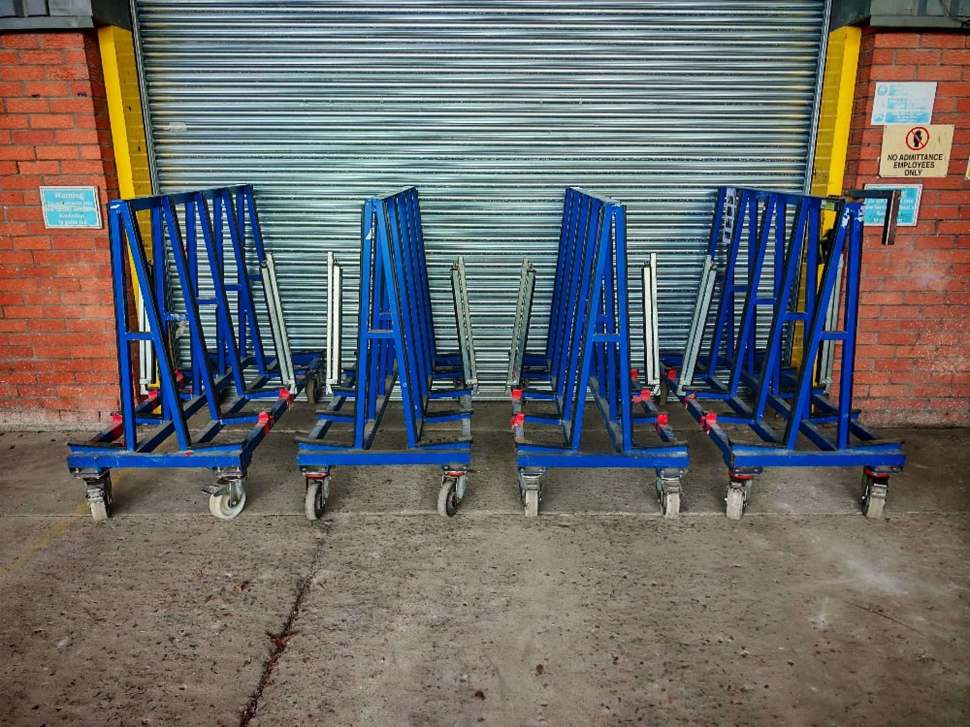 (4) Hegla TL110 mobile A-frame glass trolleys with securing attachment arms - Image 3 of 16