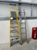 Wedner 5 tread ENIBI fibreglass step ladder with youngman 3 way combination alloy ladder