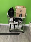 (7) The Altitude Centre Mask Kits With 3 Tier Wheeled Shelving Unit