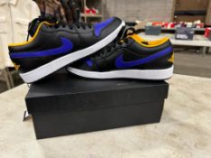 Nike Air Jordan 1 Low - Black/Dark Concord-Taxi, *Mismatched Sizes 12 & 13 M*