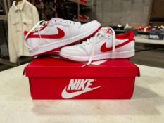 Nike Air Jordan 1 Retro Low OG - White/University Red - White, Size 10 M