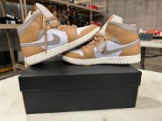 Nike Air Jordan 1 Mid - Hemp/Fire Red - White, Size 9.5 M