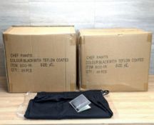 CHEF BLACK PANTS, SIZE XL - LOT OF 50 - NEW