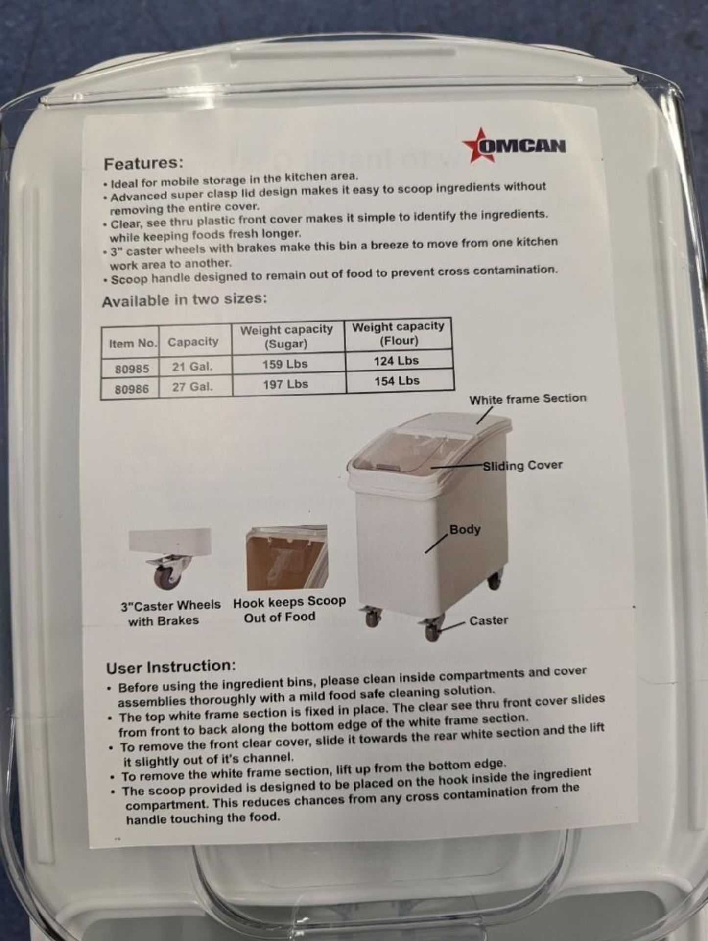 NEW 21 GALLON INGREDIENT BIN WITH SLIDING LID, OMCAN 80985 - Image 7 of 8