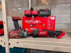Lot of Milwaukee Fuel 18V 3/4” Impact, Milwaukee 18V Cordless Grinder, (1) Battery and (1) Charger