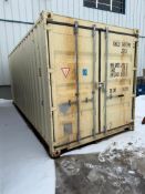 20’ Seacan Office w/ Shelving, Racking, Electrical, Electric Heater, Fridge, Microwave, AC Unit, etc