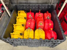 Lot of (13) Asst. Fuel Cans (Crate Not Included)