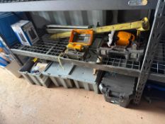 Contents of Shelf Including CST Berger 24X, David White Auto Laser 3150, Utility Pump, etc.