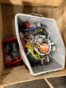 Tote of Asst. Tools Including Vise Grips, Crescent Wrench, Torch, Hammers, Pipe Wrench, Sockets, etc