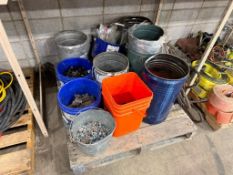 Pallet of Asst. Hardware Including Bolts, Nuts, Cable, Slings, Lifting Hooks, Threaded Rod, etc.