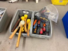 Lot of (2) Parts Bins w/ Asst. Rubber Mallet and Screwdrivers