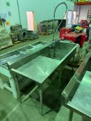 84” X 28” Double Well Stainless Steel Sink w/ Wash Wand