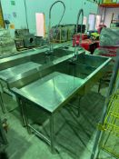 84” X 28” Double Well Stainless Steel Sink w/ Wash Wand