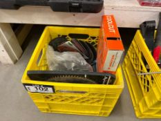 Milk Crate of Asst. Saw Blades, Cut Off Discs, Grinding Discs, etc.