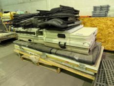 Pallet of Asst. Doors, Plastic Folding Tables, Folding Chairs, etc.