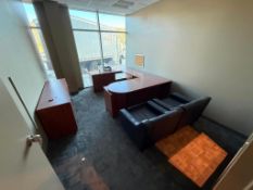 Contents of Office, Including U-Shaped Desk, (1) Desk Drawers, Credenza, (2) Side Chairs, etc.