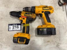 Lot of (2) DeWalt Cordless Drills w/ Batteries