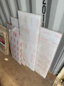 Lot of asst. Sandwich board signs and plastic sheeting