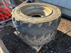 Lot of (2) 400/75-28 Firestone DualForce MH Tires and Wheels