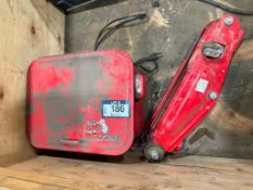 Lot of (1) Torin Big Red Parts Cleaner and (1) Floor Jack *Missing Wheel*