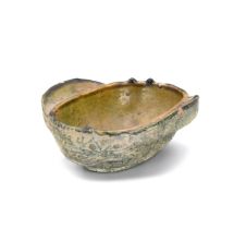 A CHINESE GREEN-GLAZED POTTERY 'EAR' CUP HAN DYNASTY