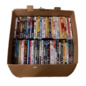 A large collection of DVDs and Blu-rays