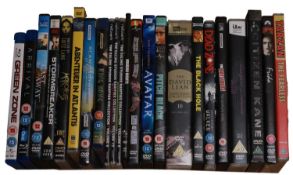 A large collection of DVDs and Blu-rays