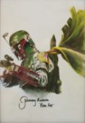 Star Wars: framed Boba Fett print, signed by Jeremy Bulloch